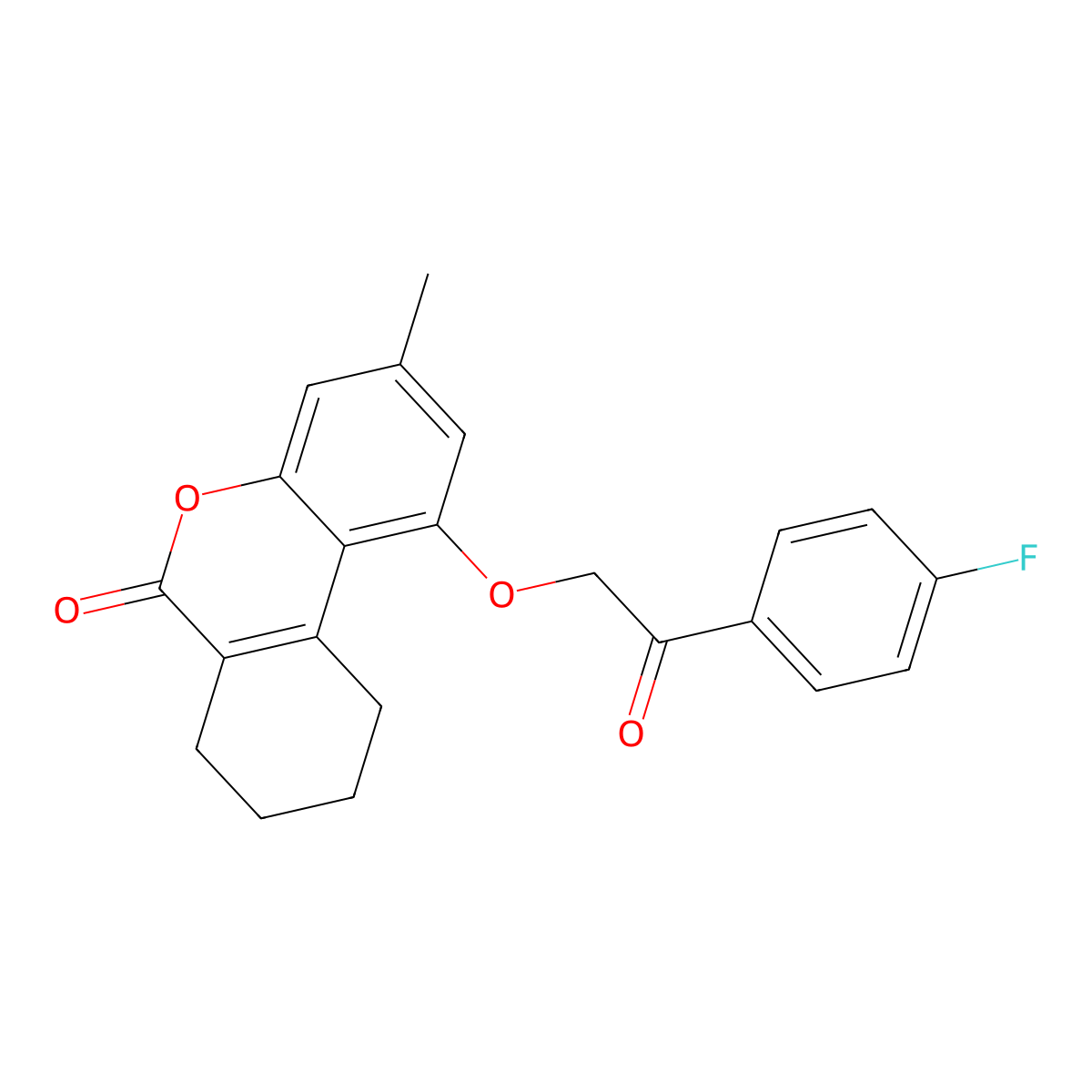 1-[2-(4-Fluorophenyl)-2-oxoethoxy]-3-methyl-7,8,9,10-tetrahydrobenzo[c]chromen-6-one molecular structure, CAS 307550-65-8