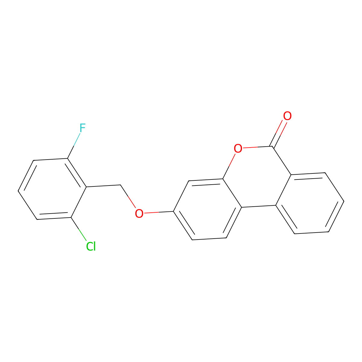 3-[(2-chloro-6-fluorobenzyl)oxy]-6H-benzo[c]chromen-6-one molecular structure, CAS 307551-38-8