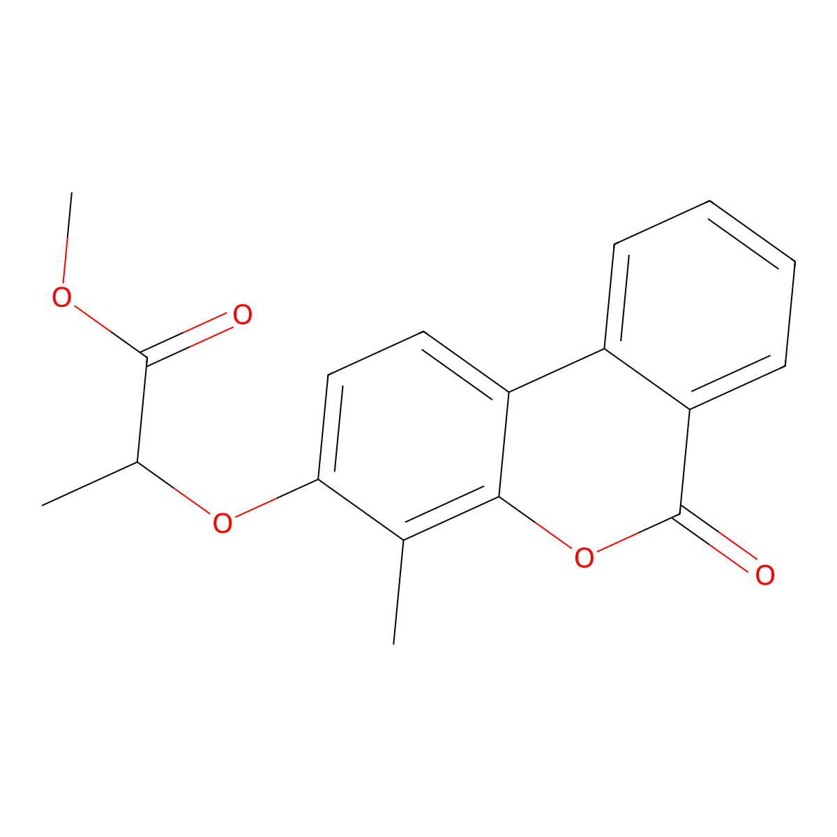 methyl 2-[(4-methyl-6-oxo-6H-benzo[c]chromen-3-yl)oxy]propanoate molecular structure, CAS 307551-46-8