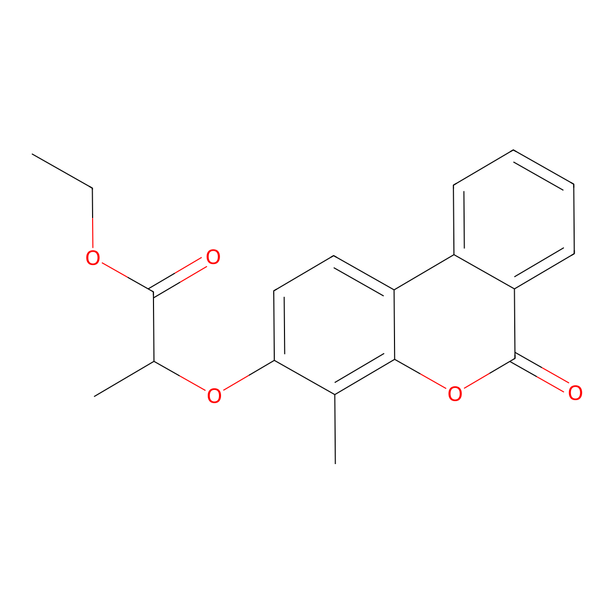 ethyl 2-[(4-methyl-6-oxo-6H-benzo[c]chromen-3-yl)oxy]propanoate molecular structure, CAS 307551-47-9