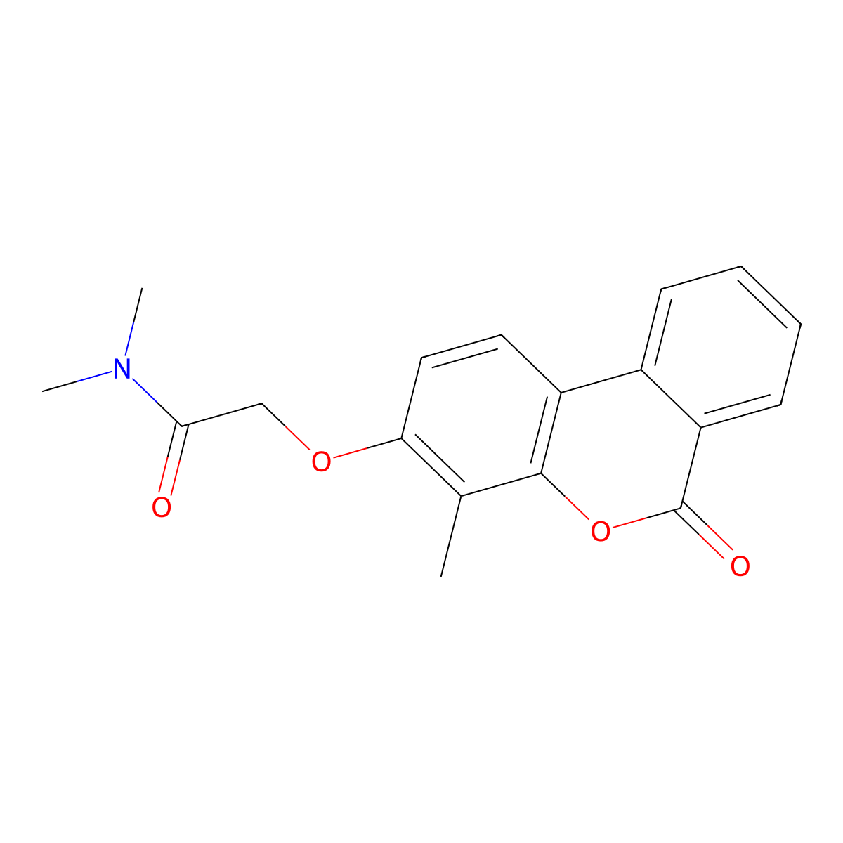 N,N-dimethyl-2-[(4-methyl-6-oxo-6H-benzo[c]chromen-3-yl)oxy]acetamide molecular structure, CAS 307551-48-0
