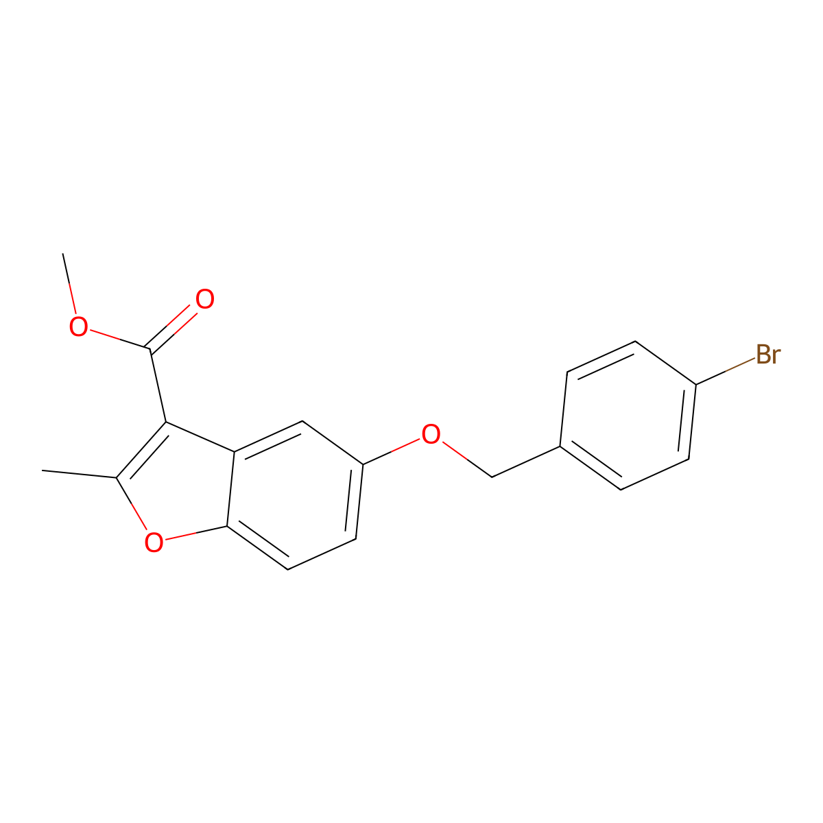 Methyl 5-[(4-bromophenyl)methoxy]-2-methyl-1-benzofuran-3-carboxylate molecular structure, CAS 307551-87-7