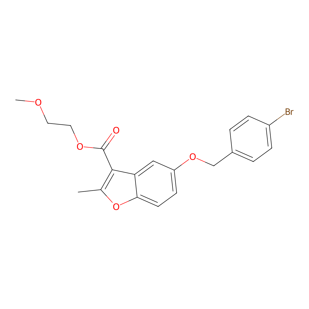 2-Methoxyethyl 5-[(4-bromophenyl)methoxy]-2-methyl-1-benzofuran-3-carboxylate molecular structure, CAS 307551-93-5