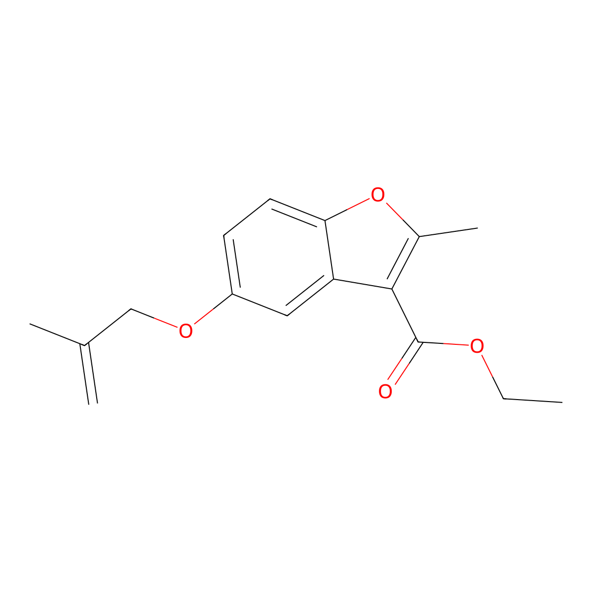 Ethyl 2-methyl-5-[(2-methylprop-2-en-1-yl)oxy]-1-benzofuran-3-carboxylate molecular structure, CAS 307552-22-3