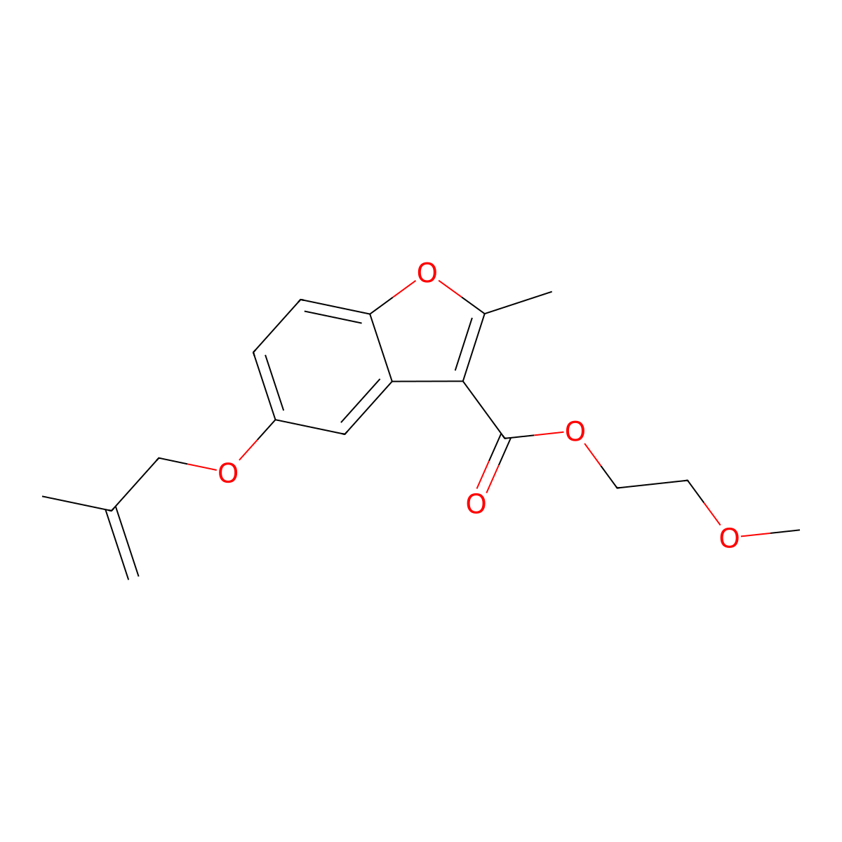 2-Methoxyethyl 2-methyl-5-[(2-methylprop-2-en-1-yl)oxy]-1-benzofuran-3-carboxylate molecular structure, CAS 307552-23-4