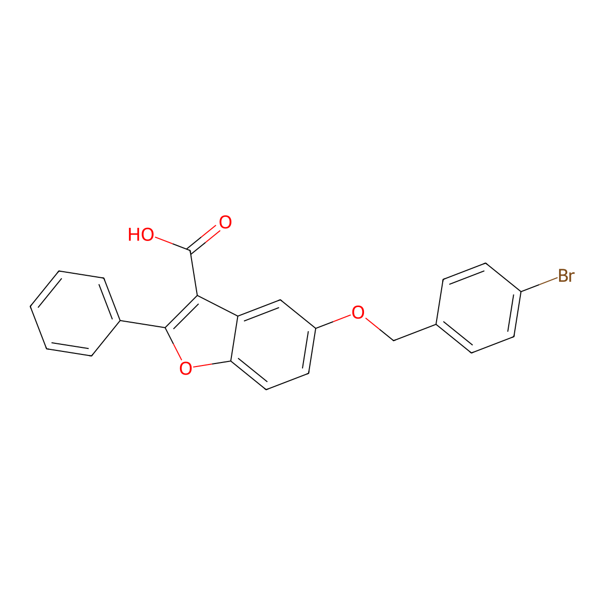 5-[(4-Bromobenzyl)oxy]-2-phenyl-1-benzofuran-3-carboxylic acid molecular structure, CAS 307552-55-2