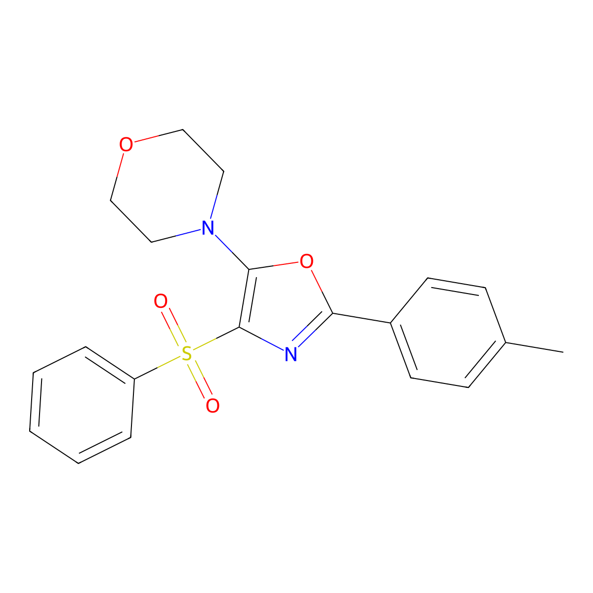 4-(4-(Phenylsulfonyl)-2-(p-tolyl)oxazol-5-yl)morpholine molecular structure, CAS 307553-27-1