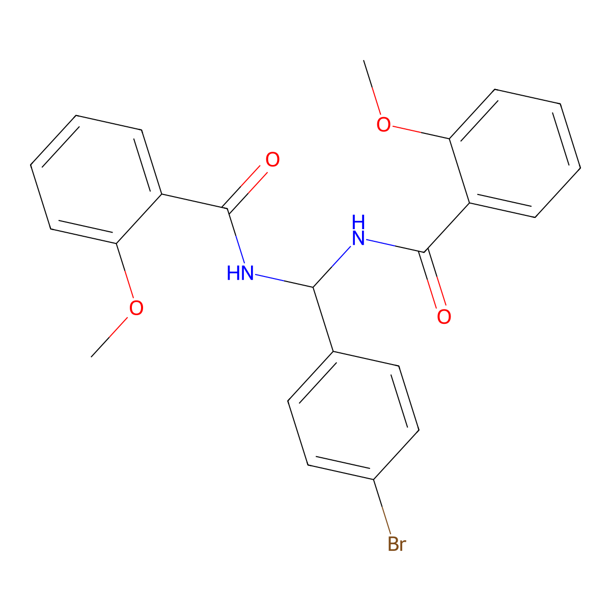 N-[(4-bromophenyl)-[(2-methoxybenzoyl)amino]methyl]-2-methoxybenzamide molecular structure, CAS 307553-29-3