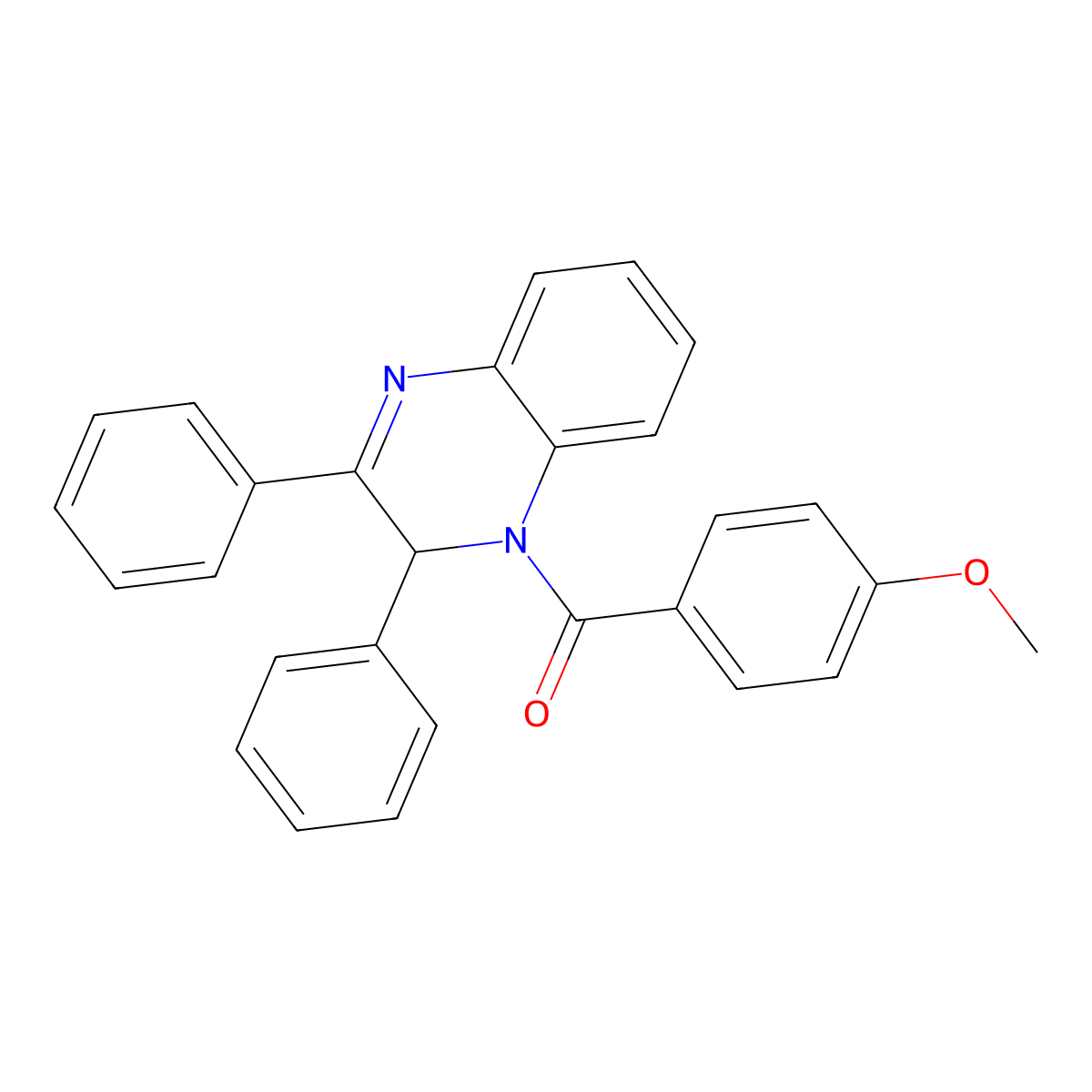 (2,3-Diphenyl-2H-quinoxalin-1-yl)-(4-methoxy-phenyl)-methanone molecular structure, CAS 307553-37-3