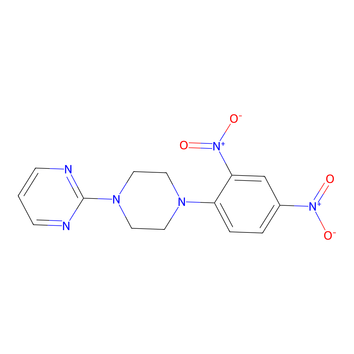 2-[4-(2,4-Dinitrophenyl)piperazino]pyrimidine molecular structure, CAS 307553-49-7