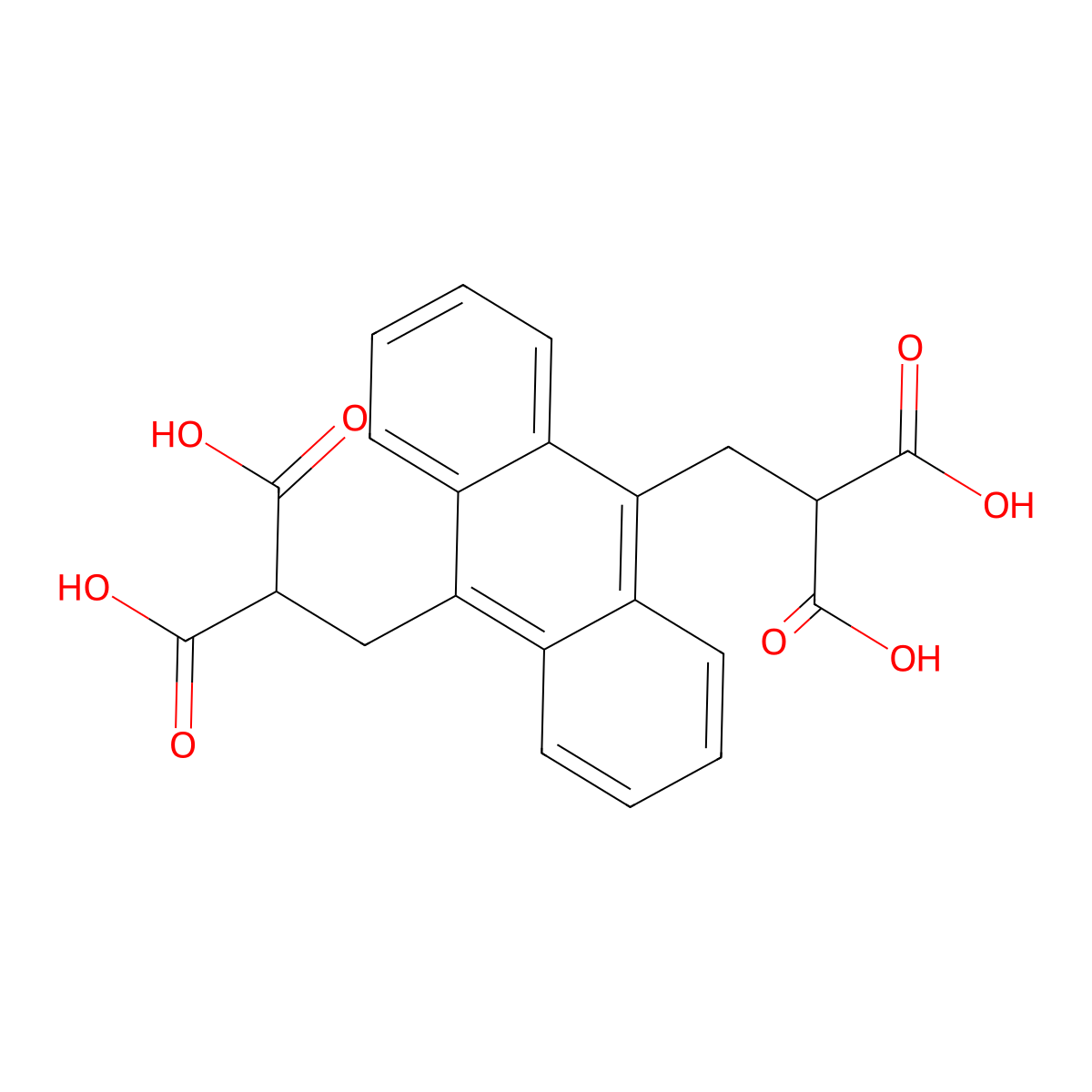 9,10-Anthracenediyl-bis(methylene)dimalonic acid molecular structure, CAS 307554-62-7