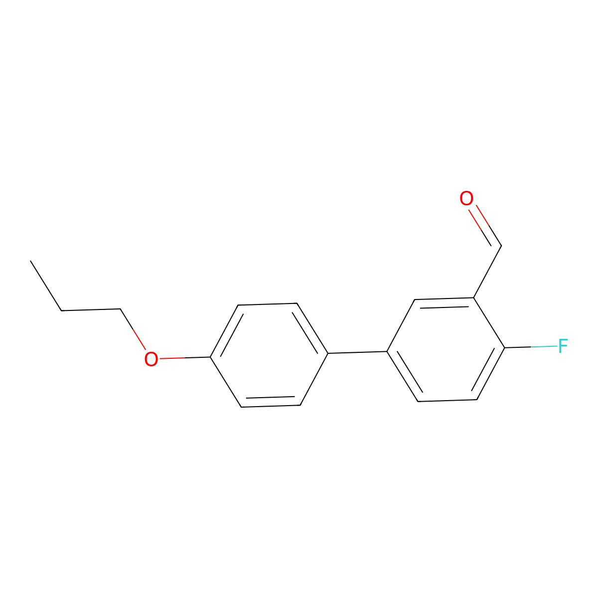 2-Fluoro-5-(4-propoxyphenyl)benzaldehyde molecular structure, CAS 307556-96-3
