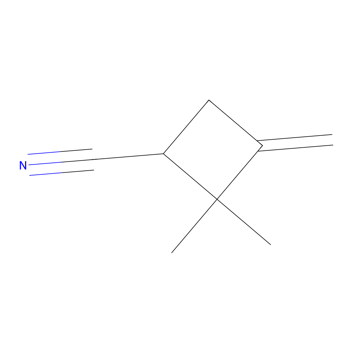 Cyclobutanecarbonitrile, 2,2-dimethyl-3-methylene- molecular structure, CAS 30758-34-0