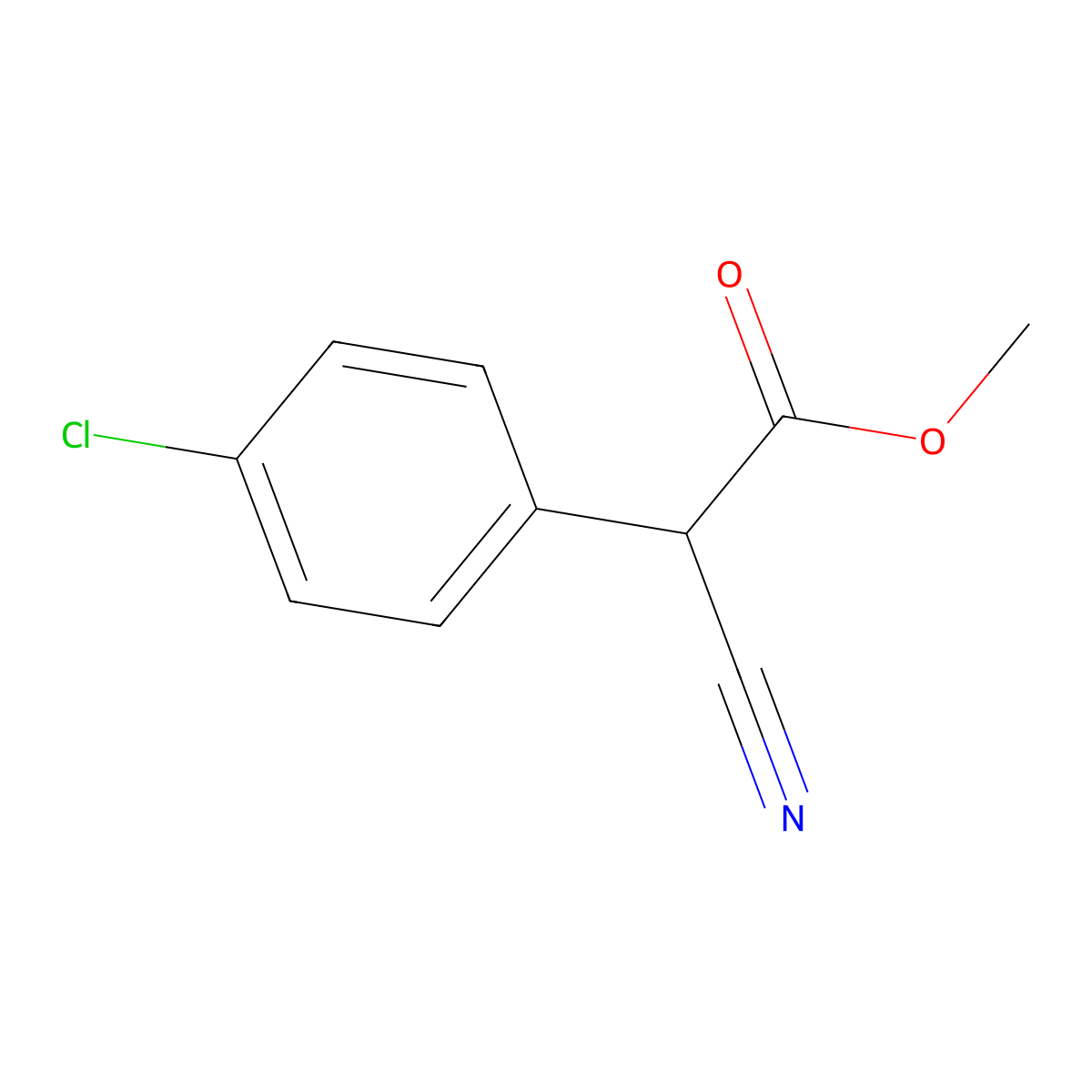 Methyl 2-(4-chlorophenyl)-2-cyanoacetate molecular structure, CAS 30758-60-2