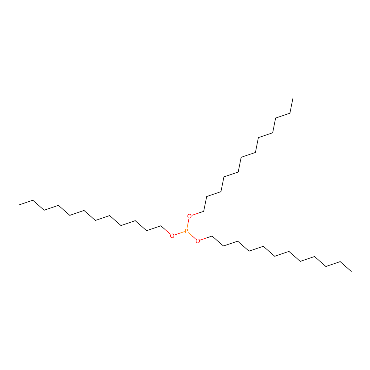 Trilauryl phosphite molecular structure, CAS 3076-63-9