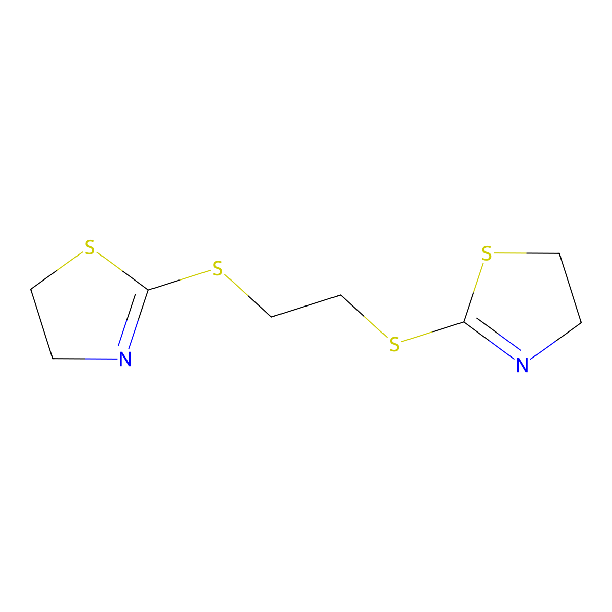 2-[2-(4,5-Dihydro-1,3-thiazol-2-ylsulfanyl)ethylsulfanyl]-4,5-dihydro-1,3-thiazole molecular structure, CAS 30760-76-0