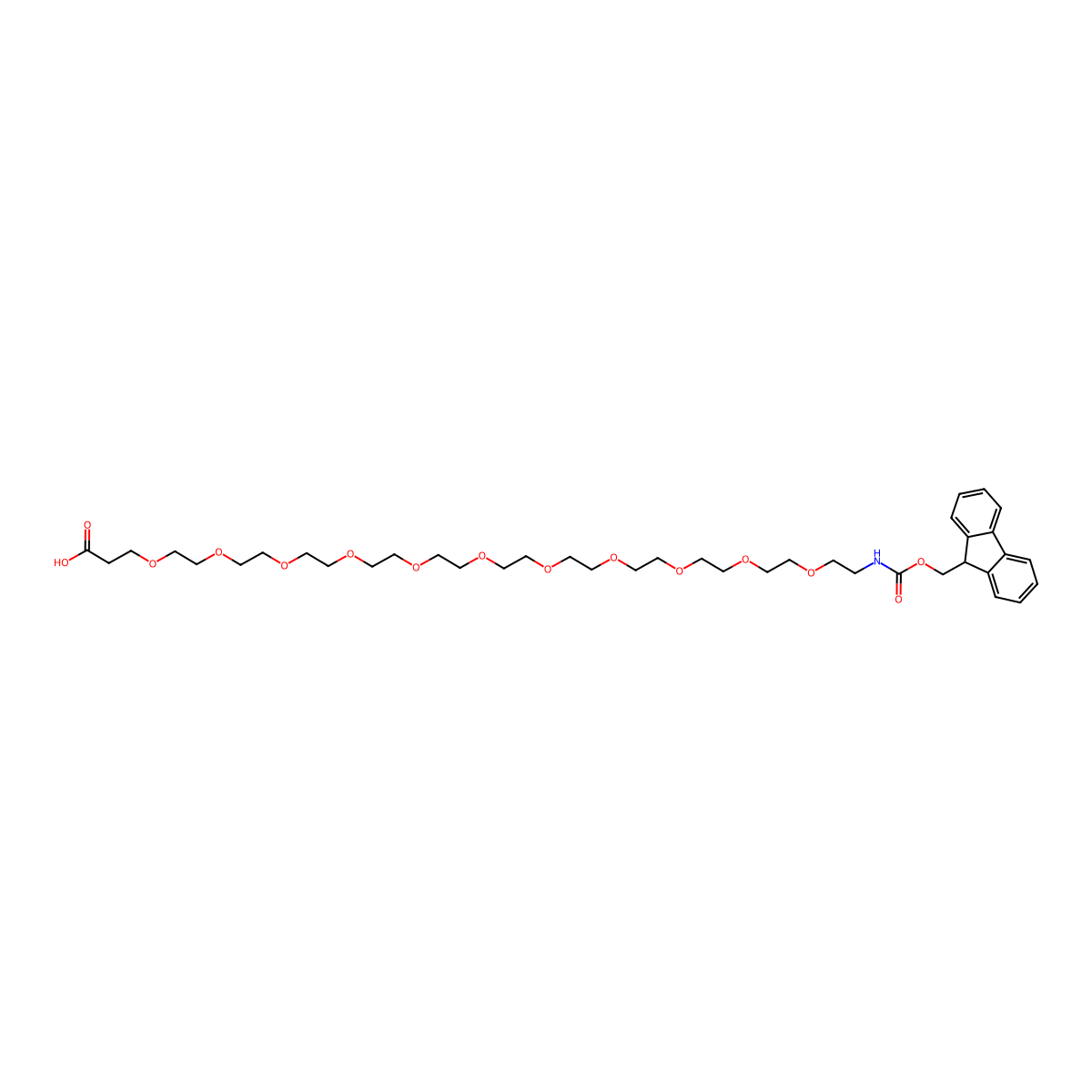Fmoc-NH-PEG11-CH2CH2COOH molecular structure, CAS 3076038-46-2