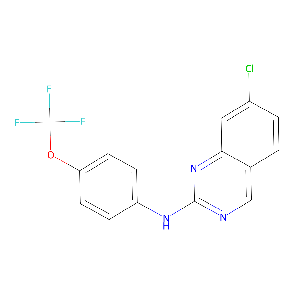 7-chloro-N-[4-(trifluoromethoxy)phenyl]quinazolin-2-amine molecular structure, CAS 3076057-63-8