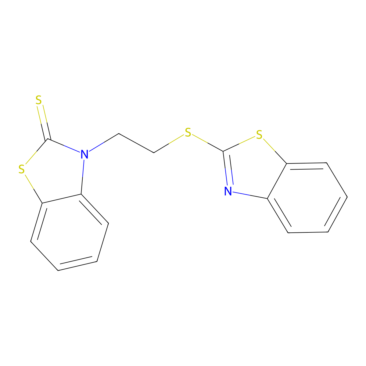 2(3H)-Benzothiazolethione, 3-[2-(2-benzothiazolylthio)ethyl]- molecular structure, CAS 30761-19-4