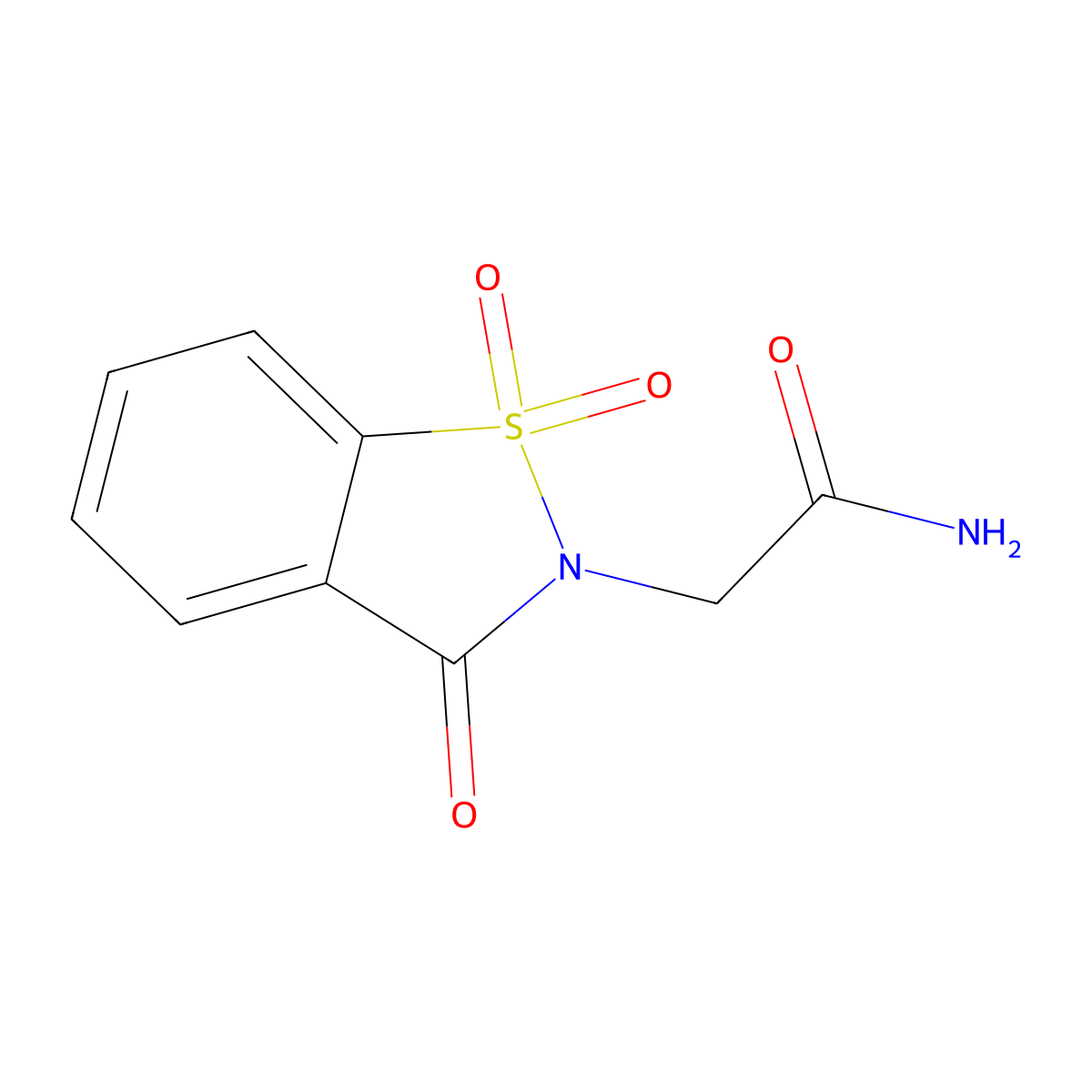 2-(1,1,3-Trioxo-1,2-benzothiazol-2-yl)acetamide molecular structure, CAS 30763-03-2