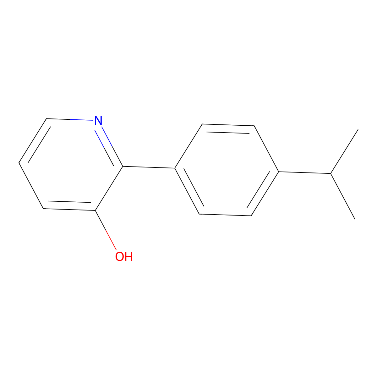 2-(4-(1-Methylethyl)phenyl)-3-pyridinol molecular structure, CAS 30766-30-4