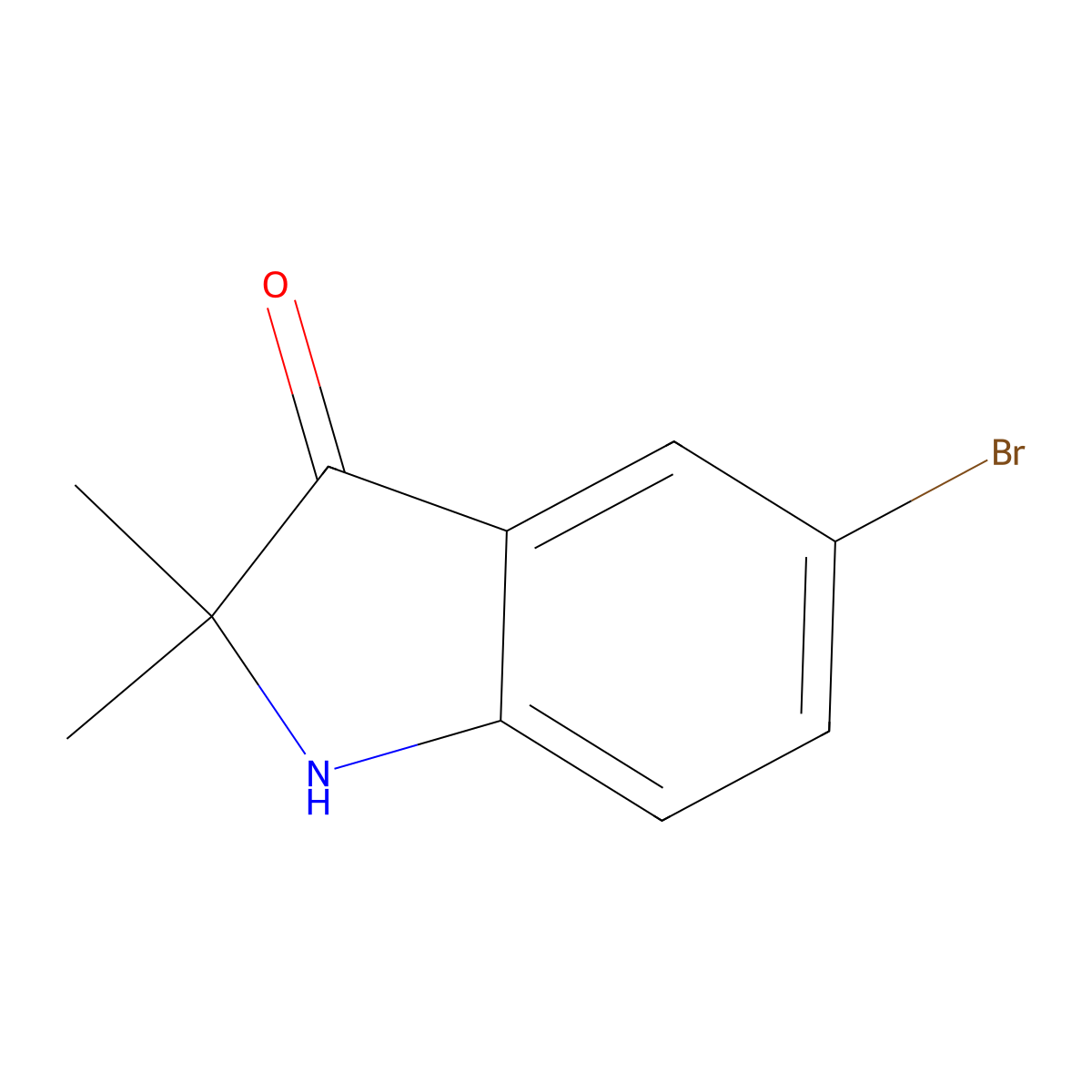 5-bromo-2,2-dimethyl-2,3-dihydro-1H-indol-3-one molecular structure, CAS 3076683-09-2