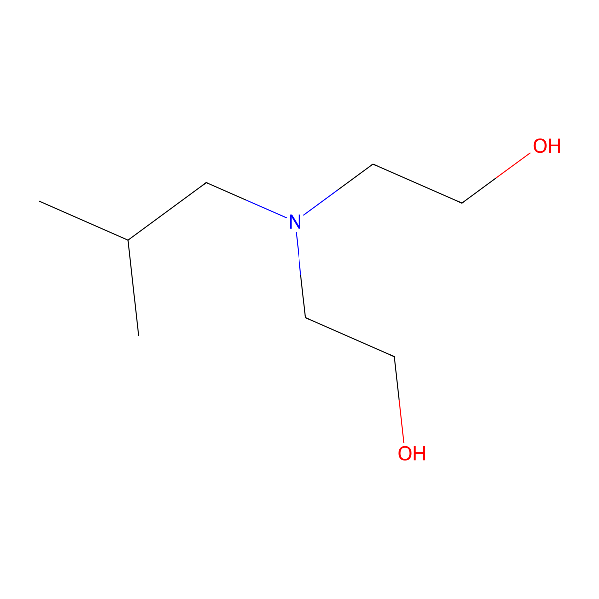 2,2'-((2-Methylpropyl)imino)bisethanol molecular structure, CAS 30769-76-7