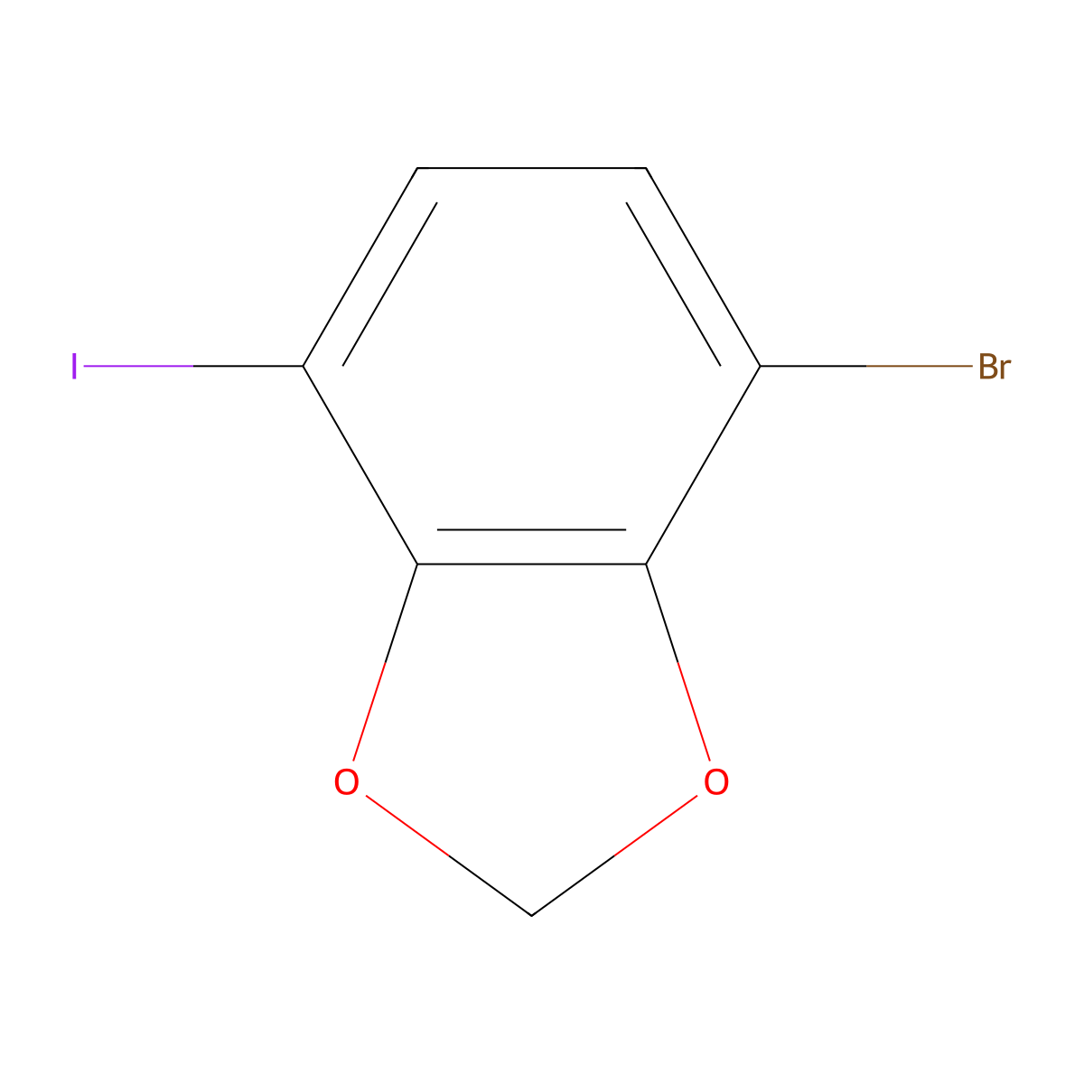 4-Bromo-7-iodobenzo[D][1,3]dioxole molecular structure, CAS 3076990-91-2