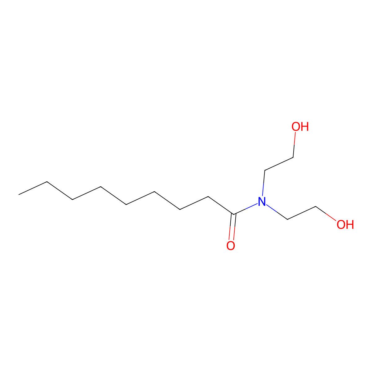 Nonanamide, N,N-bis(2-hydroxyethyl)- molecular structure, CAS 3077-37-0