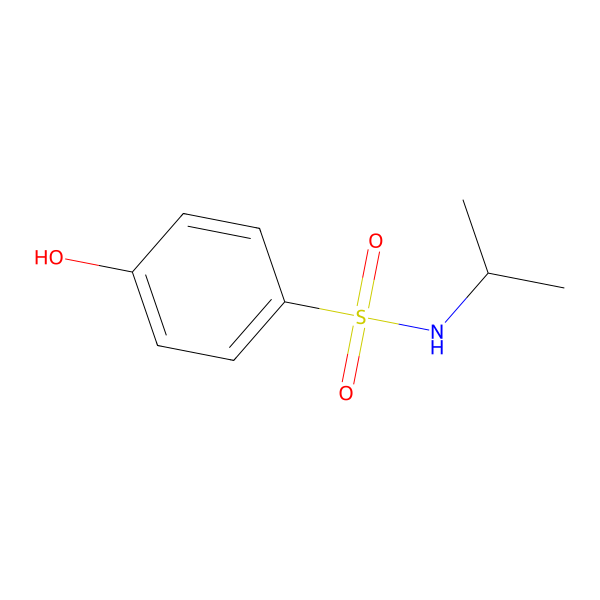 4-hydroxy-N-(propan-2-yl)benzene-1-sulfonamide molecular structure, CAS 3077-62-1
