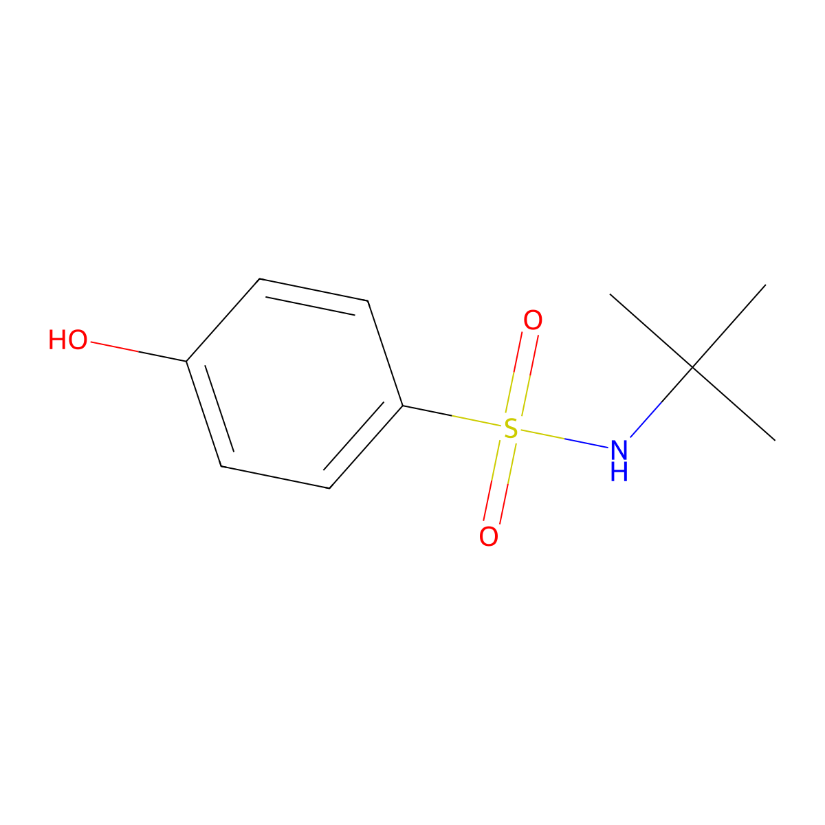 N-tert-butyl-4-hydroxybenzene-1-sulfonamide molecular structure, CAS 3077-64-3
