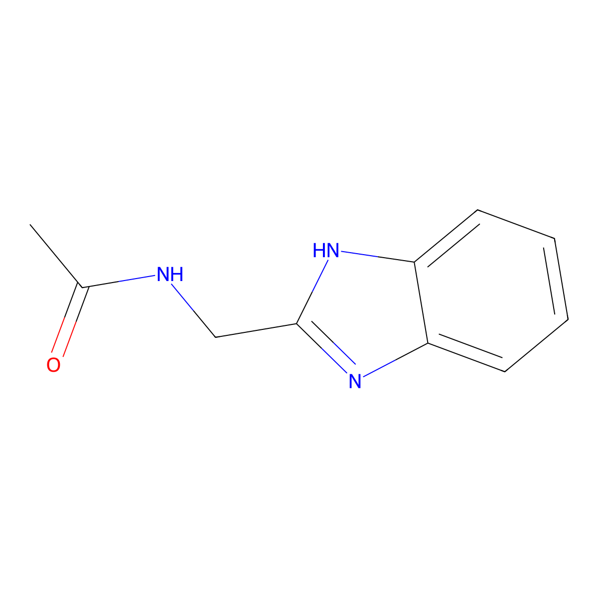 N-((1H-benzo[d]imidazol-2-yl)methyl)acetamide molecular structure, CAS 30770-21-9