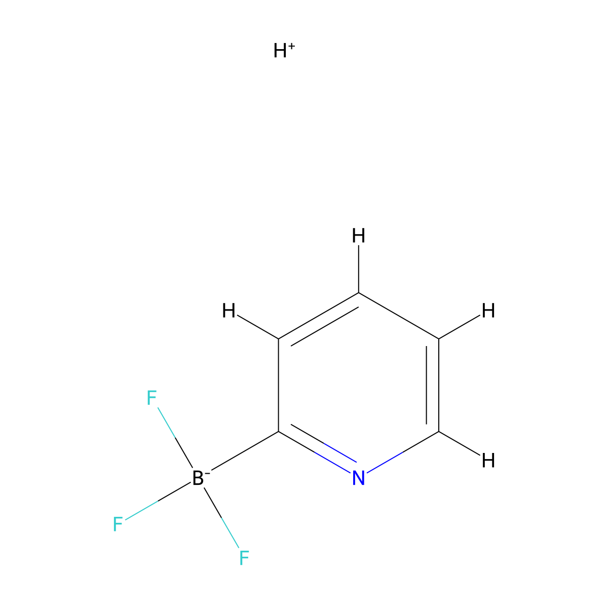 Hydrogen trifluoro(pyridin-2-yl)boranuide molecular structure, CAS 3077251-76-1