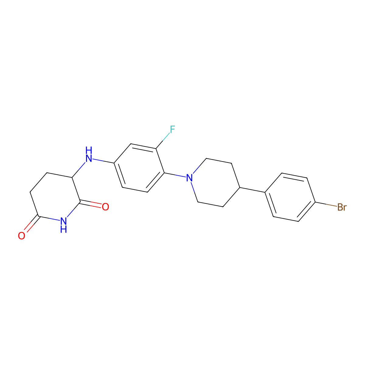 3-[[4-[4-(4-Bromophenyl)piperidin-1-yl]-3-fluorophenyl]amino]piperidine-2,6-dione molecular structure, CAS 3077379-27-9