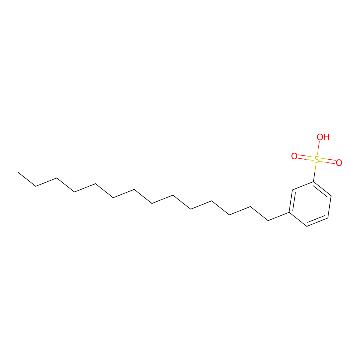 Tetradecylbenzenesulfonic acid molecular structure, CAS 30776-59-1