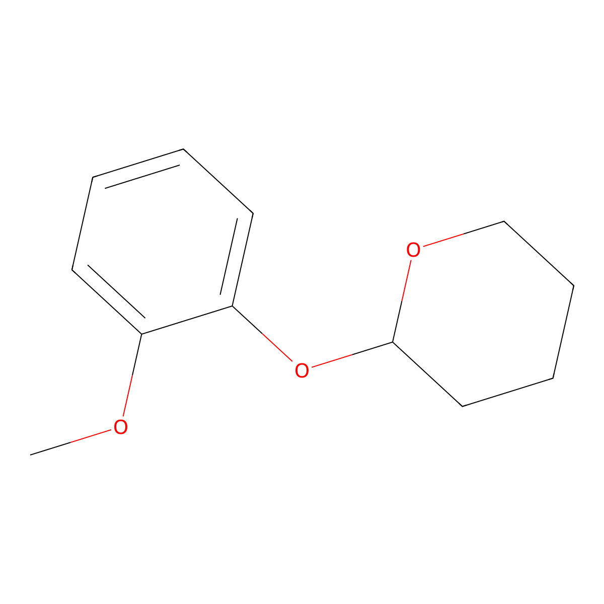 2-(2-Methoxy-phenoxy)-tetrahydro-pyran molecular structure, CAS 30778-85-9