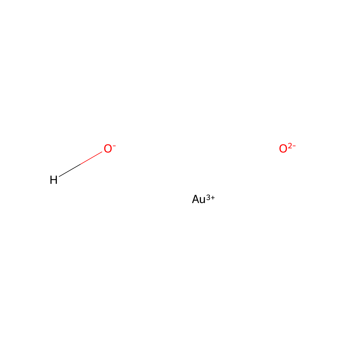 Gold hydroxide oxide (Au(OH)O) molecular structure, CAS 30779-22-7