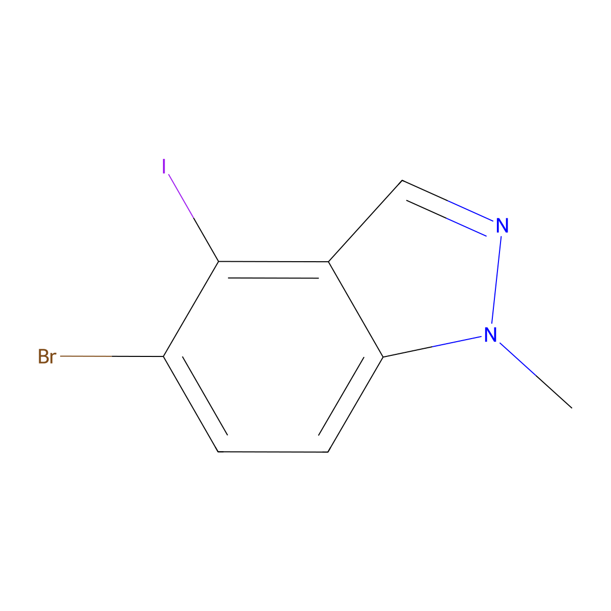 5-Bromo-4-iodo-1-methyl-1H-indazole molecular structure, CAS 3077989-52-4