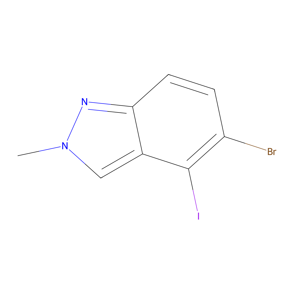 5-Bromo-4-iodo-2-methyl-2H-indazole molecular structure, CAS 3077989-60-4