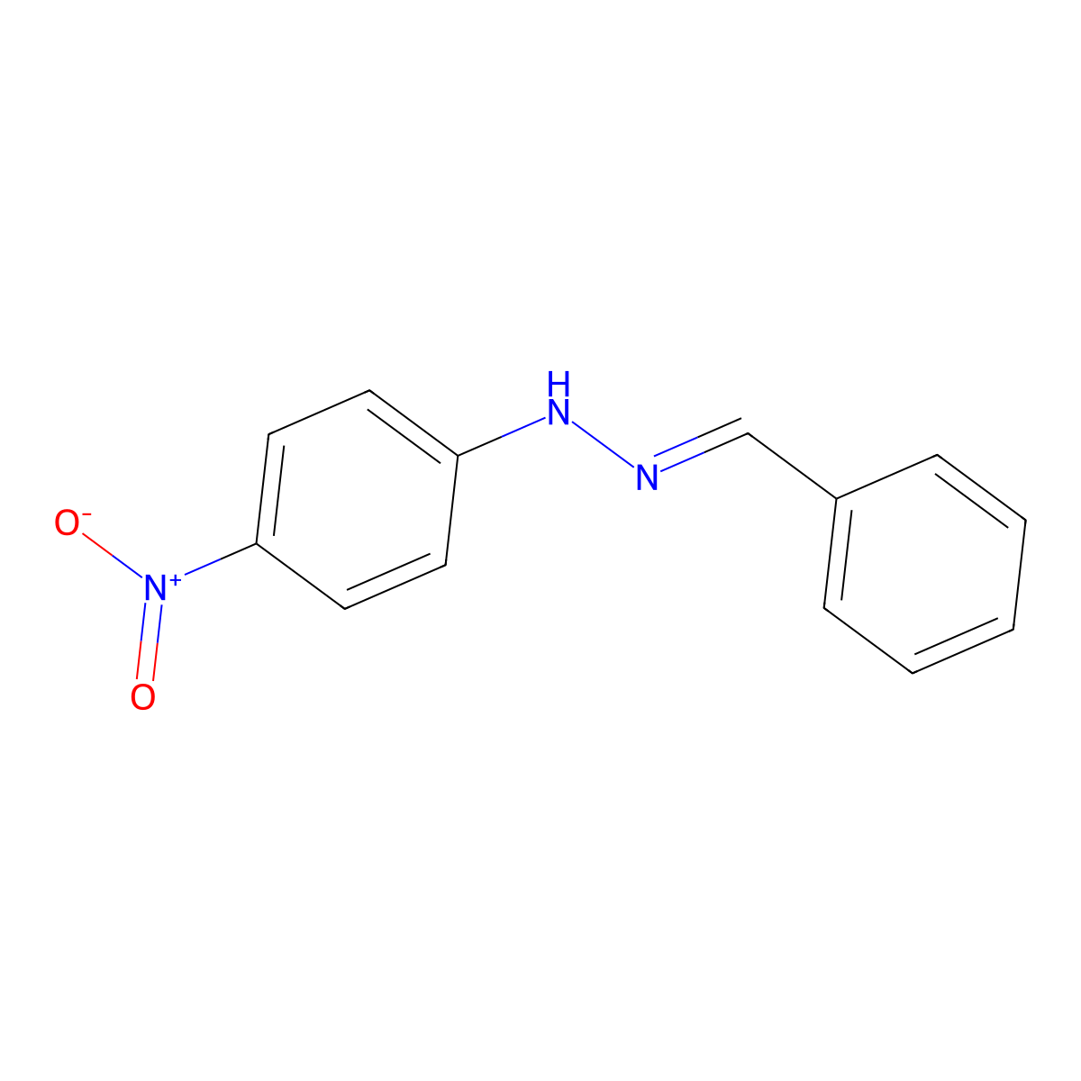 Benzaldehyde, 2-(4-nitrophenyl)hydrazone molecular structure, CAS 3078-09-9