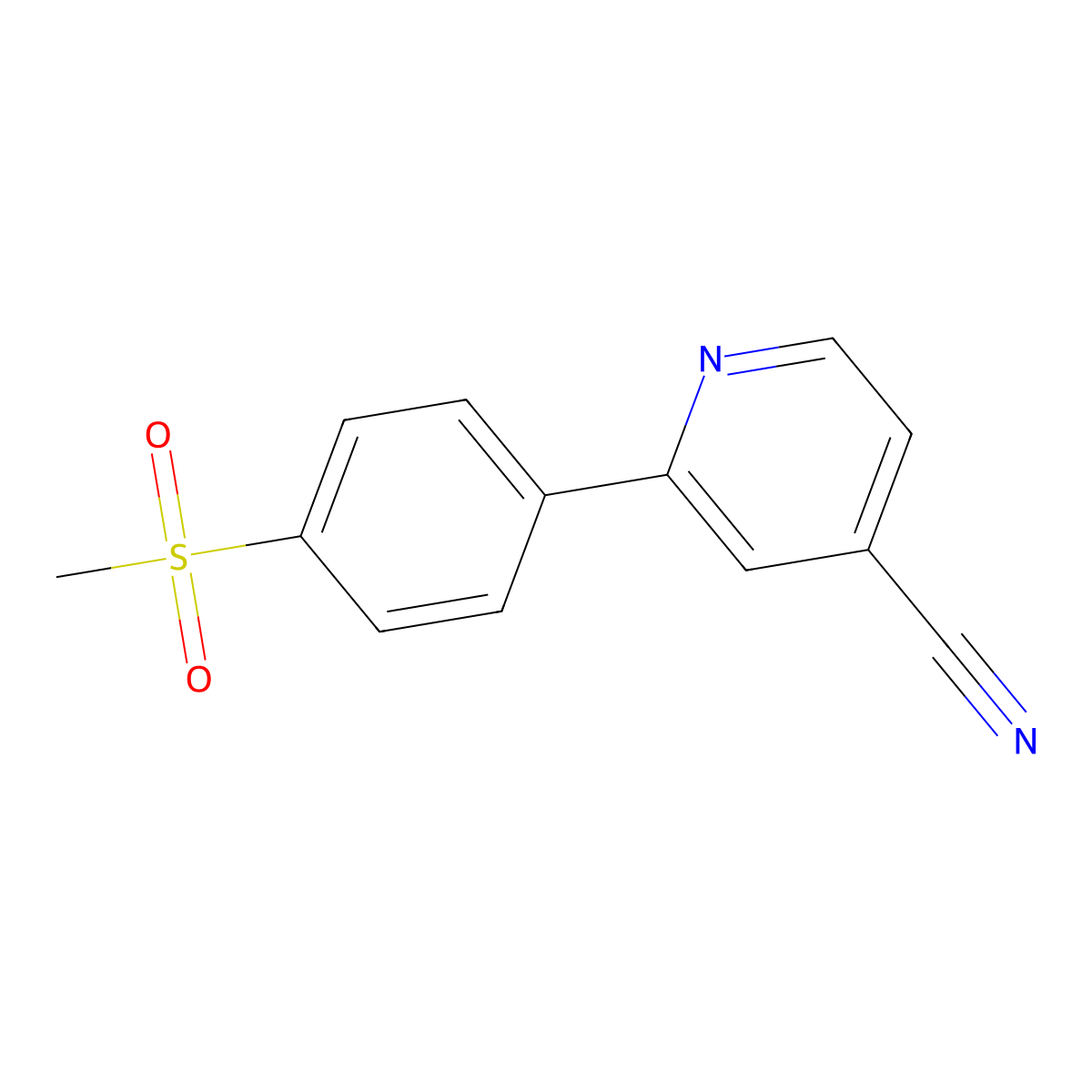 2-(4-(Methylsulfonyl)phenyl)isonicotinonitrile molecular structure, CAS 3078329-41-3