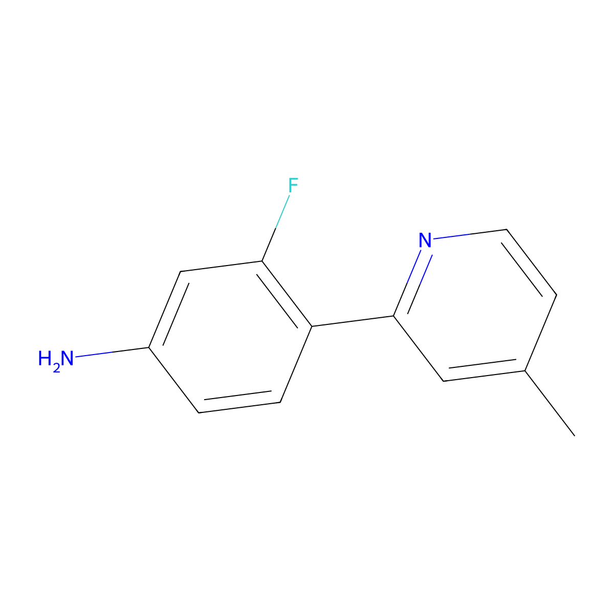 3-Fluoro-4-(4-methylpyridin-2-yl)aniline molecular structure, CAS 3078347-63-1
