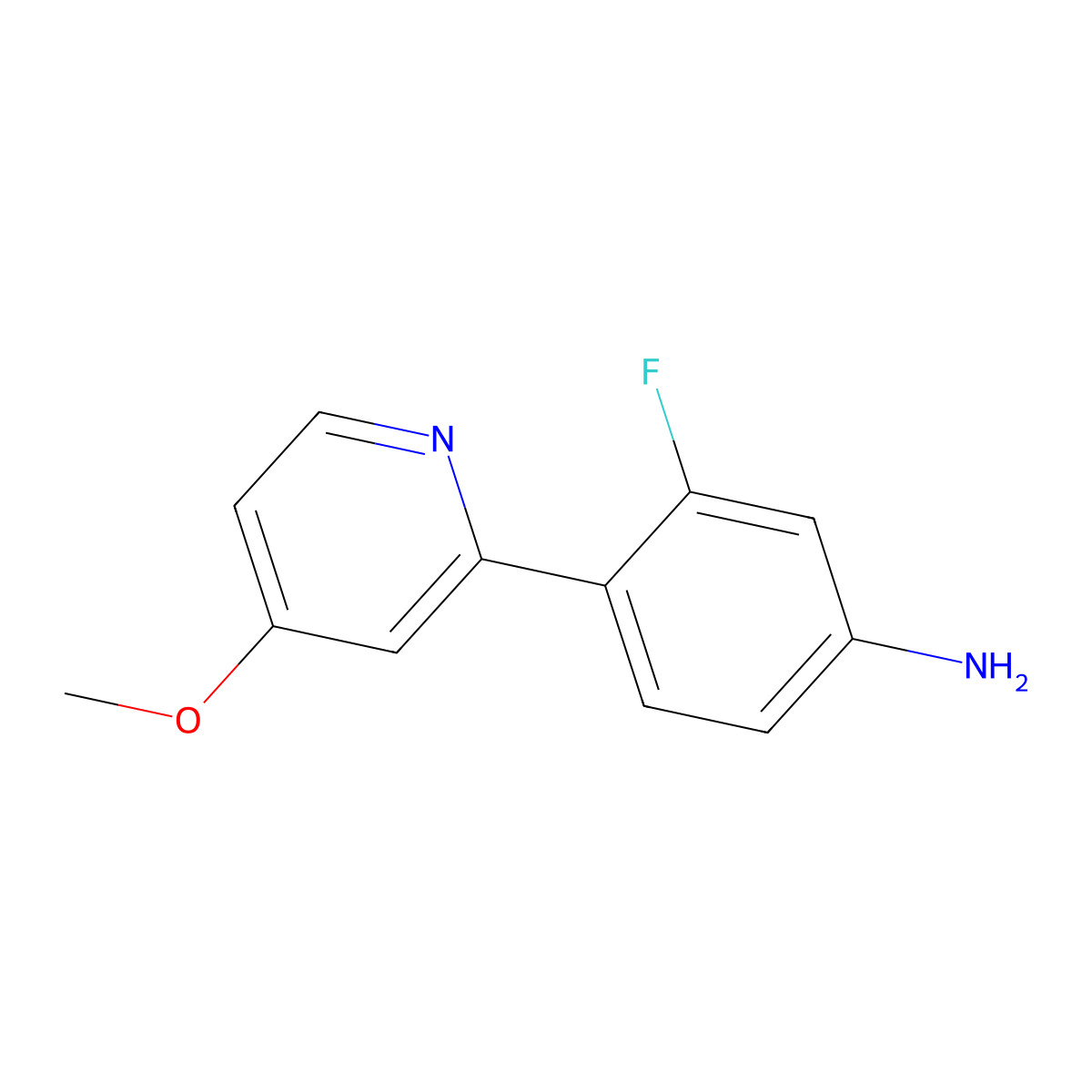 3-Fluoro-4-(4-methoxypyridin-2-yl)aniline molecular structure, CAS 3078377-91-7
