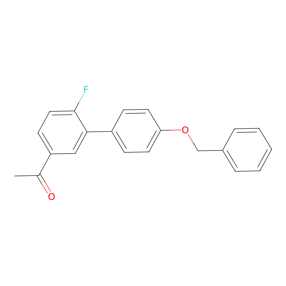 1-(4'-(Benzyloxy)-6-fluoro-[1,1'-biphenyl]-3-yl)ethanone molecular structure, CAS 3078379-03-7