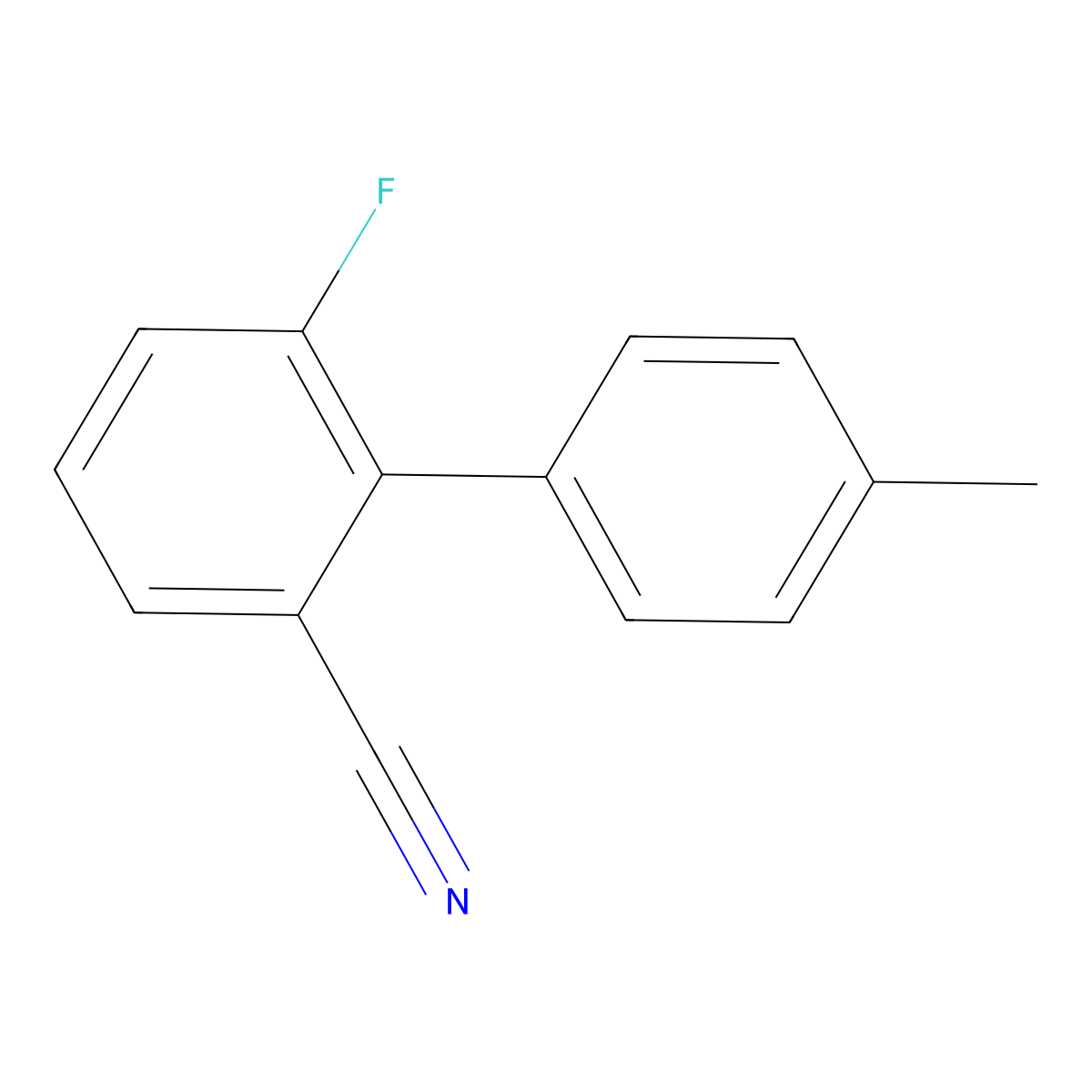 6-Fluoro-4'-methyl-[1,1'-biphenyl]-2-carbonitrile molecular structure, CAS 3078389-48-4