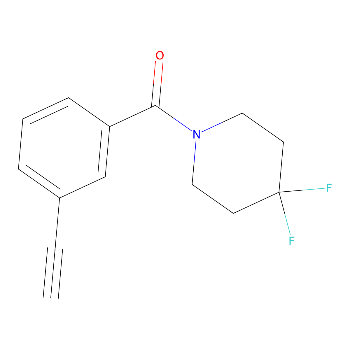 (4,4-Difluoropiperidin-1-yl)(3-ethynylphenyl)methanone molecular structure, CAS 3078390-55-0