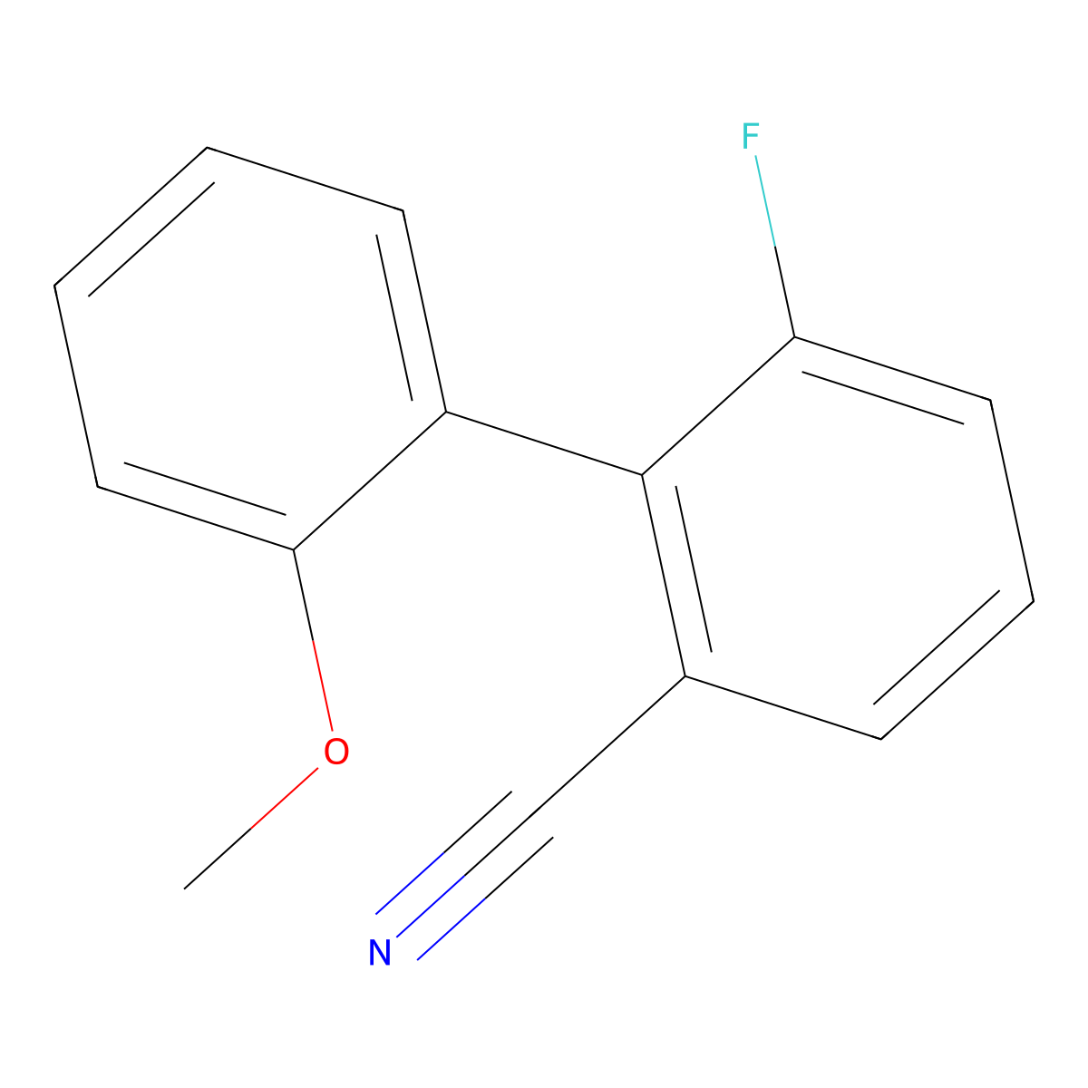 6-Fluoro-2'-methoxy-[1,1'-biphenyl]-2-carbonitrile molecular structure, CAS 3078391-05-3