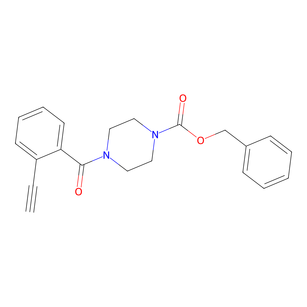 Benzyl 4-(2-ethynylbenzoyl)piperazine-1-carboxylate molecular structure, CAS 3078391-18-8