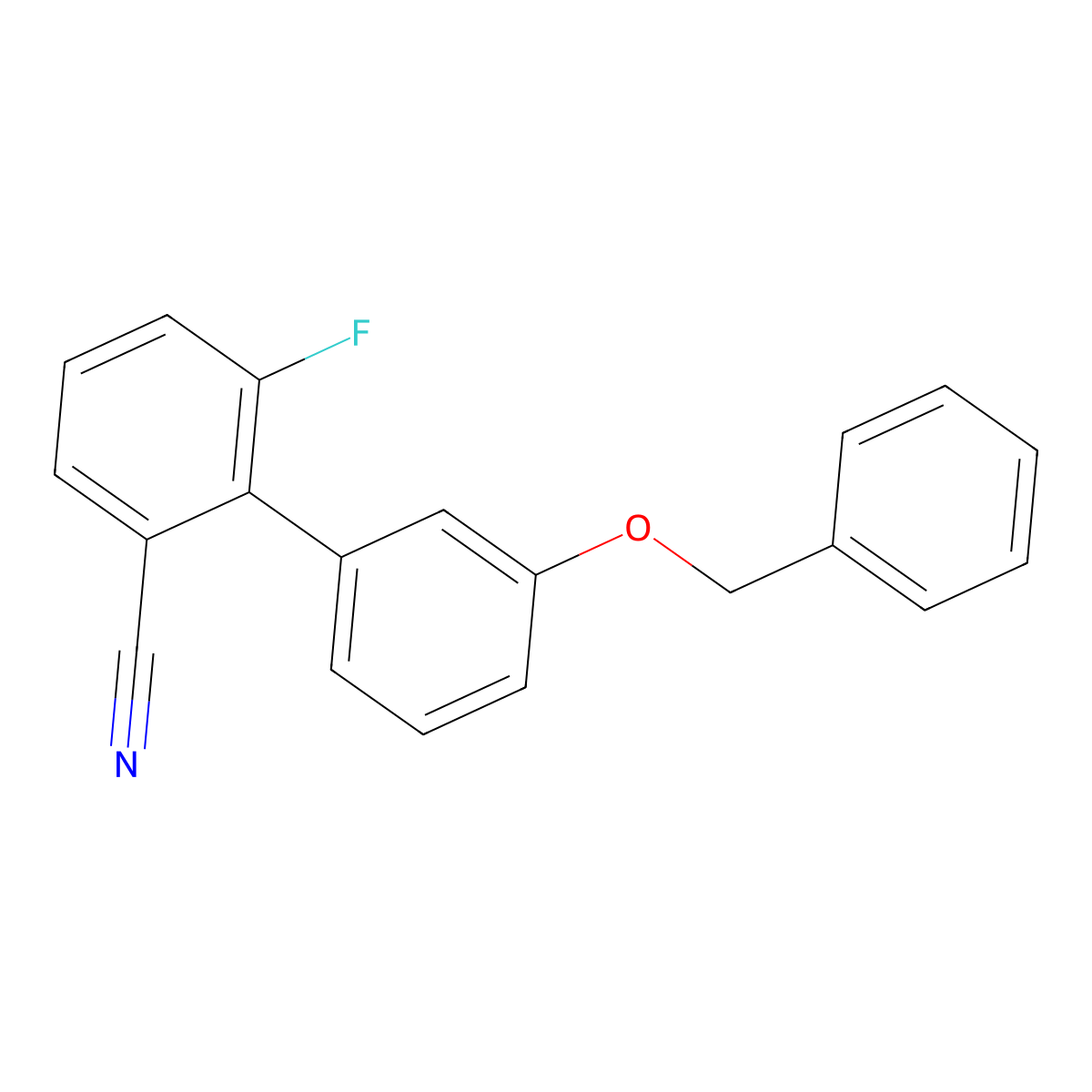 3'-(Benzyloxy)-6-fluoro-[1,1'-biphenyl]-2-carbonitrile molecular structure, CAS 3078396-11-6