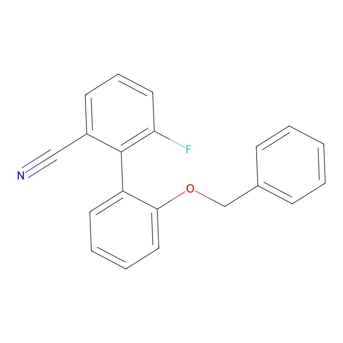 2'-(Benzyloxy)-6-fluoro-[1,1'-biphenyl]-2-carbonitrile molecular structure, CAS 3078396-35-4